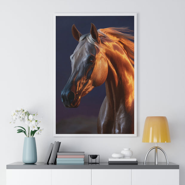 Elegant Horse Art Print, Vertical Framed Poster, Equestrian Decor, Horse Lover Gift, Home Wall Art, Animal Themed Decoration