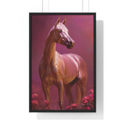 Elegant Horse Art Framed Poster, Equine Decor, Horse Lover Gift, Wall Art for Home, Unique Gift for Her, Animal Artwork