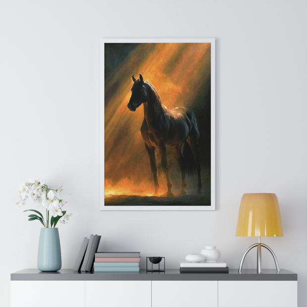 Elegant Horse Wall Art | Framed Poster for Home Decor, Equestrian Gift, Animal Lover Wall Decor, Rustic Decor, Art for Living Room