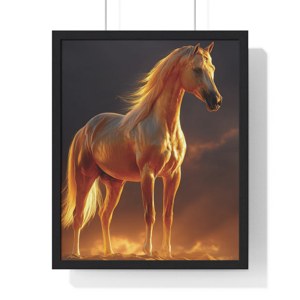 Majestic Horse Vertical Framed Poster | Horse Decor, Animal Art, Wall Art, Equestrian Gift, Nature Decor