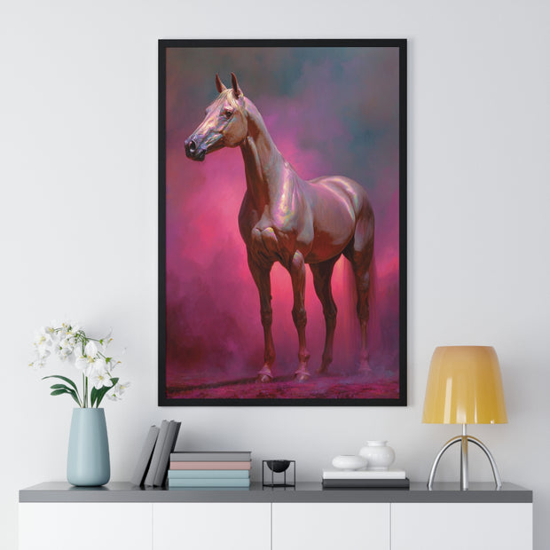 Elegant Horse Wall Art Print, Vertical Framed Poster, Equestrian Decor, Horse Lover Gift, Home Aesthetic, Animal Art