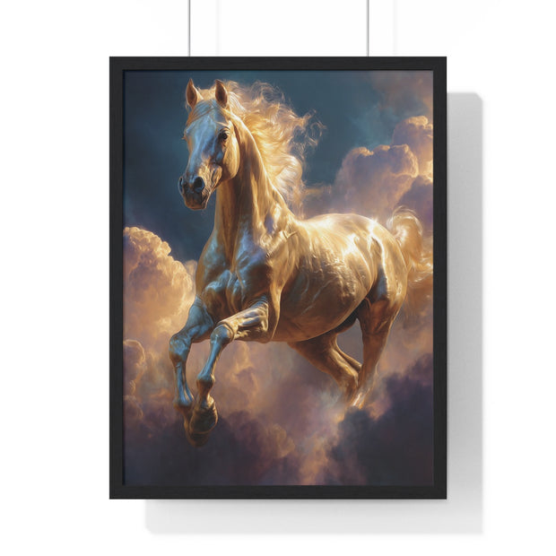 Majestic Horse Framed Poster, Equine Art, Home Decor, Wall Art, Gift for Horse Lovers, Equestrian Decor
