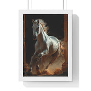 Majestic Horse Framed Poster Art, Equestrian Wall Decor, Farmhouse Style Home Decor, Gift for Horse Lovers, Equine Themed Artwork