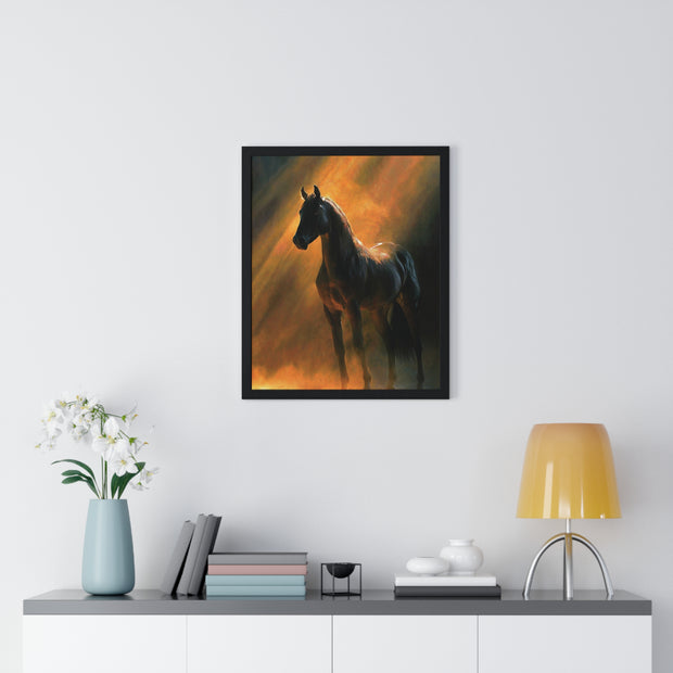 Elegant Horse Wall Art | Framed Poster for Home Decor, Equestrian Gift, Animal Lover Wall Decor, Rustic Decor, Art for Living Room