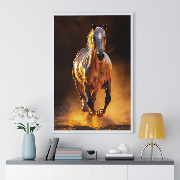 Majestic Horse Framed Poster - Equestrian Art, Horse Lover Gift, Home Decor, Animal Lover Wall Art, Rustic Style