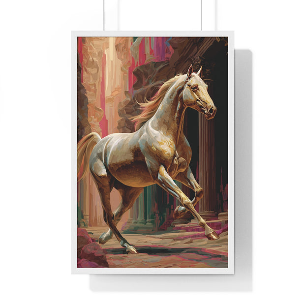 Majestic Horse Vertical Framed Poster | Equestrian Home Decor, Animal Art, Wall Art, Gift for Horse Lovers, Modern Art