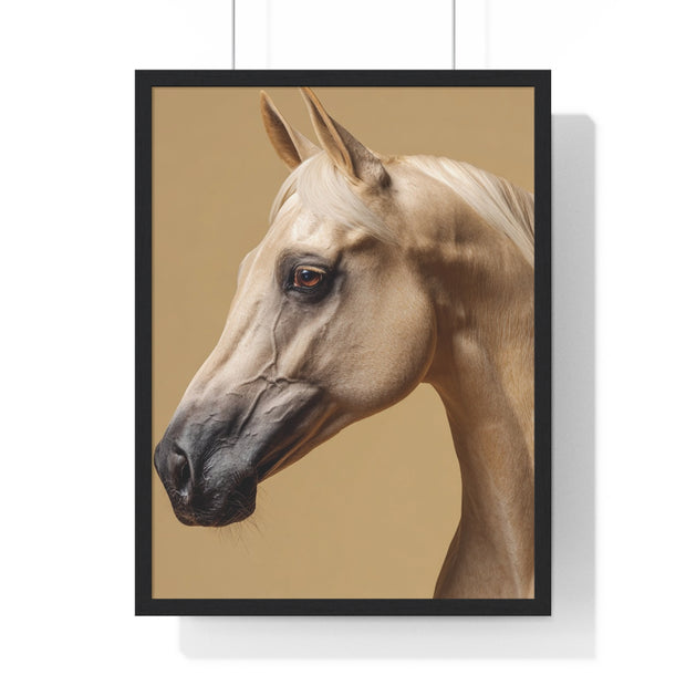 Elegant Horse Portrait Framed Poster, Wall Art for Horse Lovers, Home Decor, Equestrian Gift, Animal Themed Decor