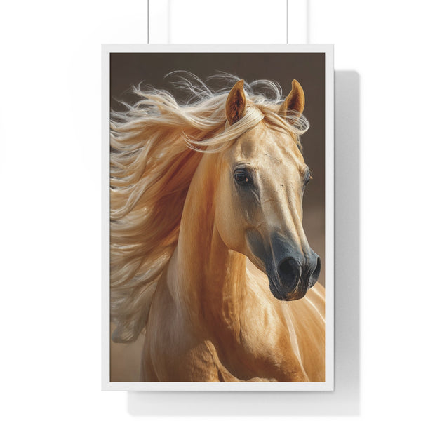 Majestic Horse Art Print - Vertical Framed Poster, Elegant Horse Decor, Nature Wall Art, Animal Lovers Gift, Home & Office Decoration
