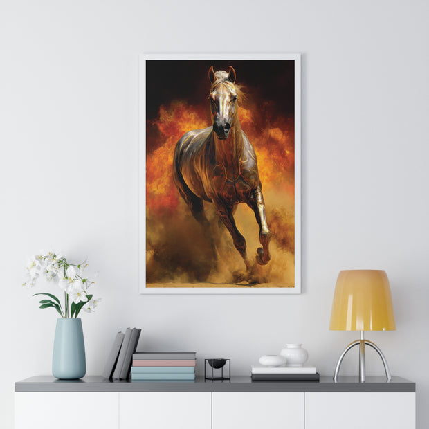 Majestic Horse Framed Poster | Wall Art for Animal Lovers, Equestrian Home Decor, Gift for Horse Enthusiasts, Motivational Art, Equine Decor
