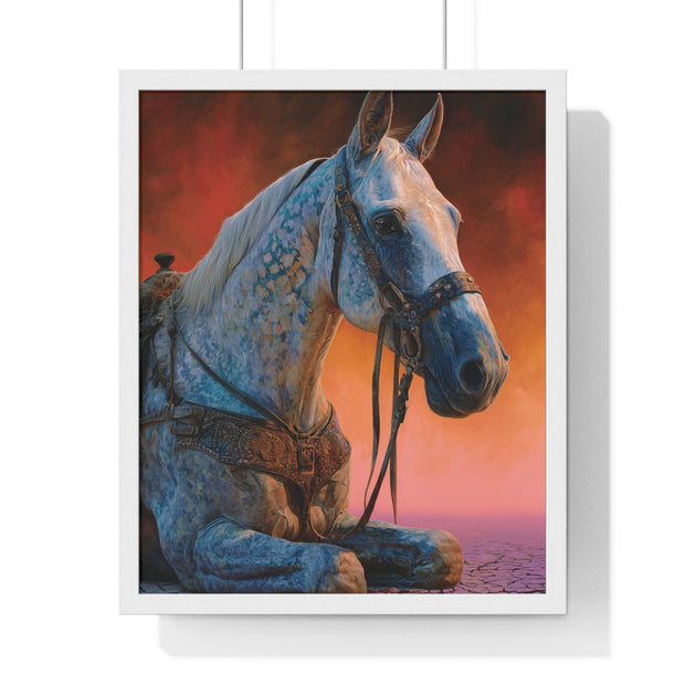 Elegant Horse Vertical Framed Poster - Art Print for Horse Lovers, Home Decor, Gift, Animal Wall Art, Nature Enthusiasts