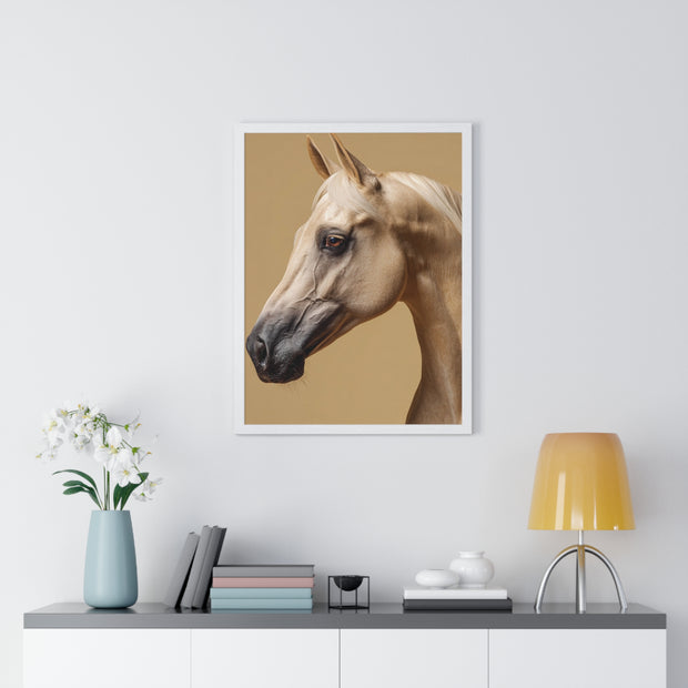 Elegant Horse Portrait Framed Poster, Wall Art for Horse Lovers, Home Decor, Equestrian Gift, Animal Themed Decor