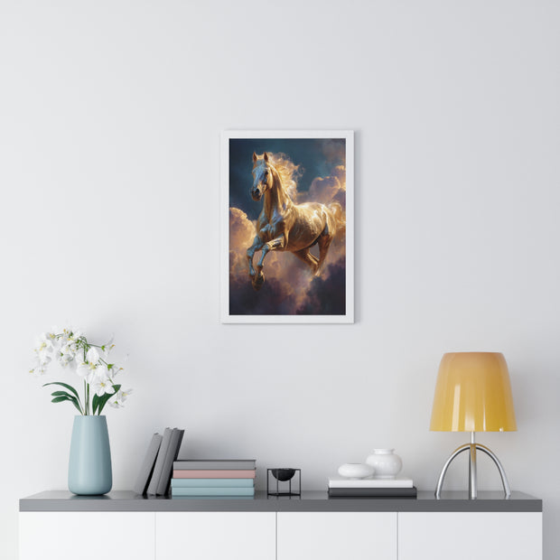 Majestic Horse Framed Poster, Equine Art, Home Decor, Wall Art, Gift for Horse Lovers, Equestrian Decor