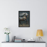 Elegant Horse Art Print, Vertical Framed Poster, Equine Decor, Home Wall Art, Gift for Horse Lovers, Contemporary Art
