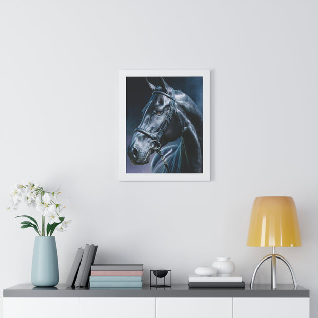 Elegant Horse Art Framed Vertical Poster | Horse Lover Gift, Home Decor, Animal Wall Art, Equestrian Decor, Unique Art Piece