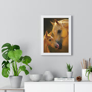 Heartfelt Horse Family Art, Vertical Framed Poster, Equine Decor, Horse Lover Gift, Animal Wall Art, Nursery Art, Equestrian Home