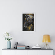 Elegant Horse Framed Art Print, Modern Wall Decor, Unique Home Accent, Gift for Horse Lovers, Art for Living Room, Black Gold Art