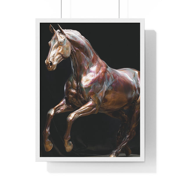 Elegant Horse Art Print, Home Decor, Equestrian Wall Art, Gift for Horse Lovers, Framed Poster Decoration
