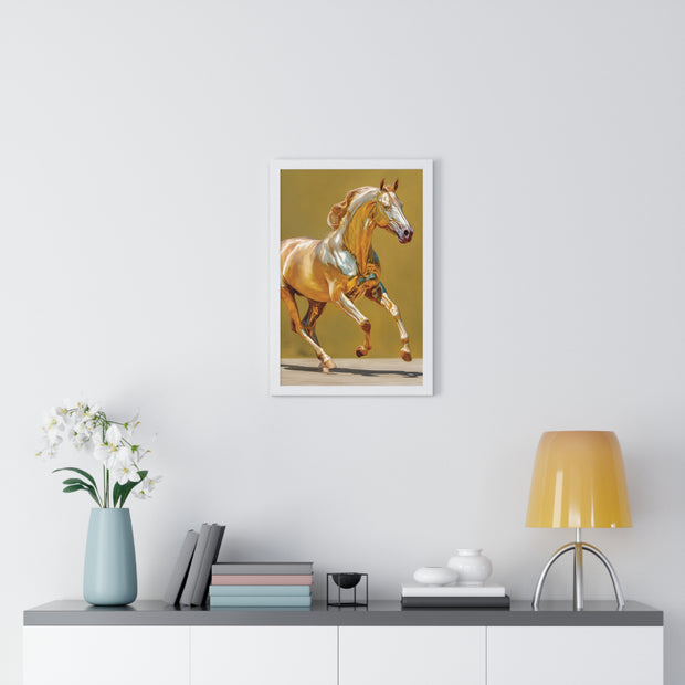 Elegant Horse Art Print, Vertical Framed Poster, Equine Decor, Modern Wall Art, Animal Lover Gift, Home Office Decoration