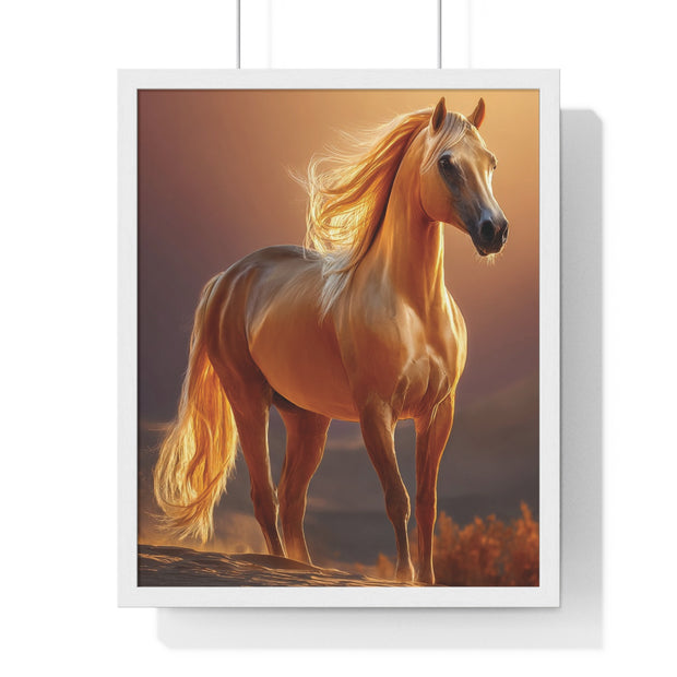 Majestic Horse Framed Poster - Equestrian Art, Farmhouse Decor, Wall Art, Horse Lover Gift, Nature Print