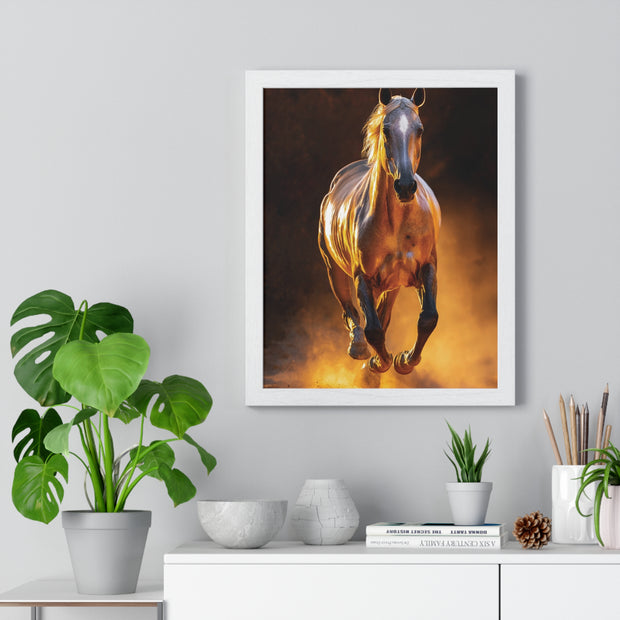 Majestic Horse Framed Poster - Equestrian Art, Horse Lover Gift, Home Decor, Animal Lover Wall Art, Rustic Style