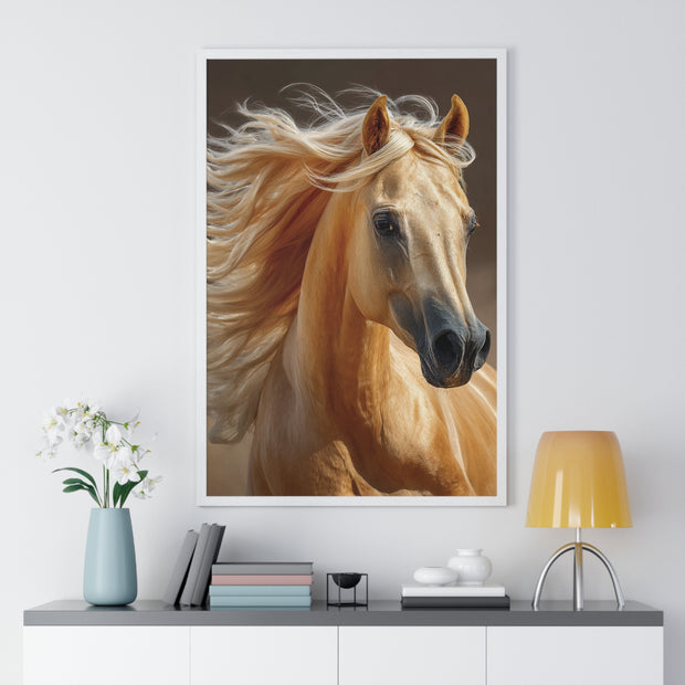 Majestic Horse Art Print - Vertical Framed Poster, Elegant Horse Decor, Nature Wall Art, Animal Lovers Gift, Home & Office Decoration