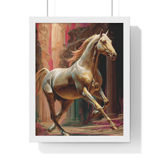 Majestic Horse Vertical Framed Poster | Equestrian Home Decor, Animal Art, Wall Art, Gift for Horse Lovers, Modern Art