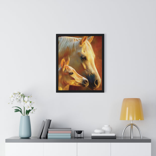Elegant Horse Art Print, Framed Horse Poster, Equine Wall Decor, Animal Lover Gift, Cozy Home Decoration