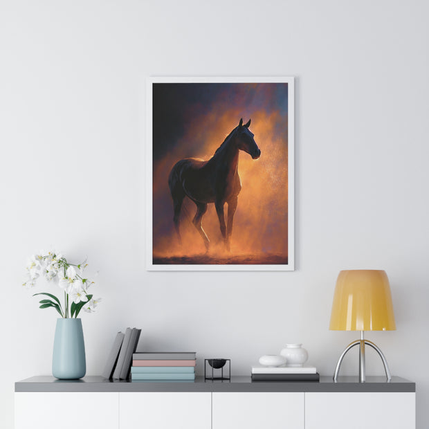 Majestic Horse Vertical Framed Poster - Art Print, Equine Decor, Horse Lover Gift, Home Wall Art, Office Decoration