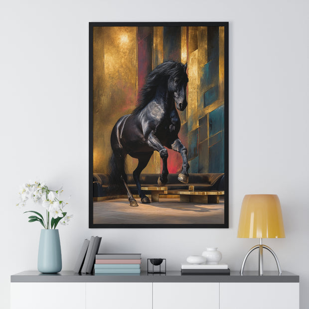 Elegant Horse Art Print, Framed Wall Decor, Equine Painting, Home Office Decor, Animal Lover Gift, Birthday, Anniversary, Christmas
