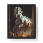 Majestic Horse Framed Poster Art, Equestrian Wall Decor, Farmhouse Style Home Decor, Gift for Horse Lovers, Equine Themed Artwork