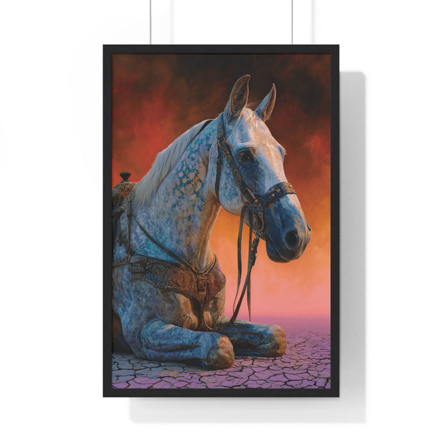 Elegant Horse Vertical Framed Poster - Art Print for Horse Lovers, Home Decor, Gift, Animal Wall Art, Nature Enthusiasts