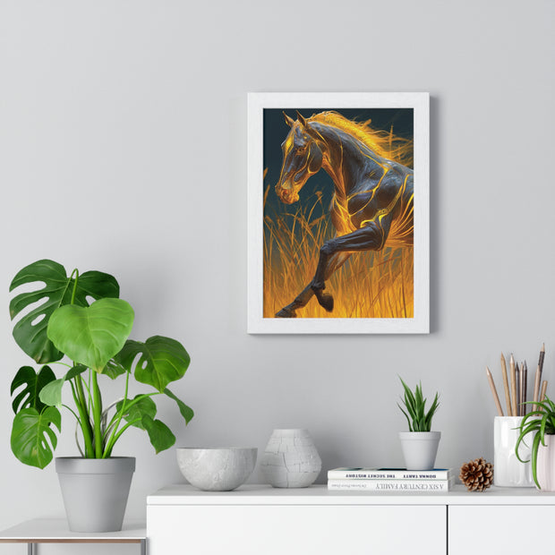 Majestic Horse Framed Art Print | Equestrian Decor, Horse Lover Gift, Wall Art for Home, Unique Horse Artwork, Animal Print