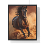 Galloping Wild Horse Framed Poster, Equine Wall Art, Nature Decor, Horse Lover Gift, Rustic Home Decor, Farmhouse Artwork
