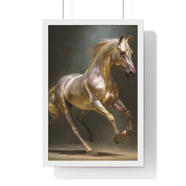 Elegant Horse Art Print, Horse Lover Gift, Wall Decor for Equestrians, Inspirational Home Art, Vertical Framed Horse Poster