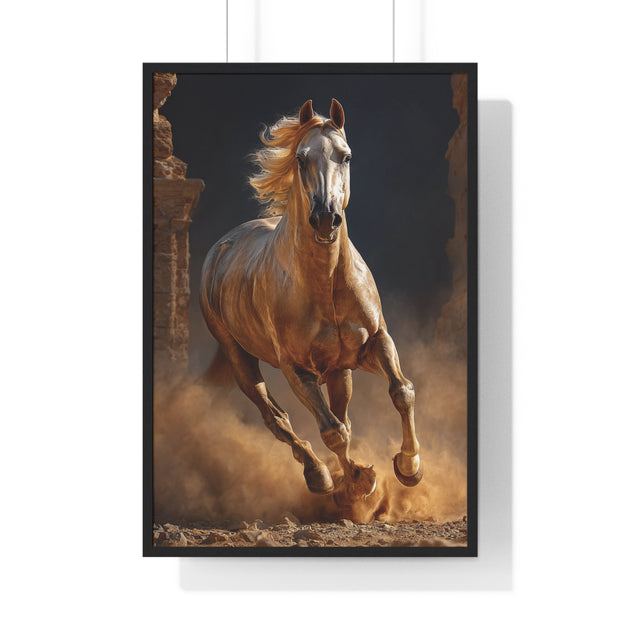 Stunning Horse Vertical Framed Poster, Home Décor, Equestrian Art, Gift for Horse Lovers, Inspirational Wall Art, Rustic Interior