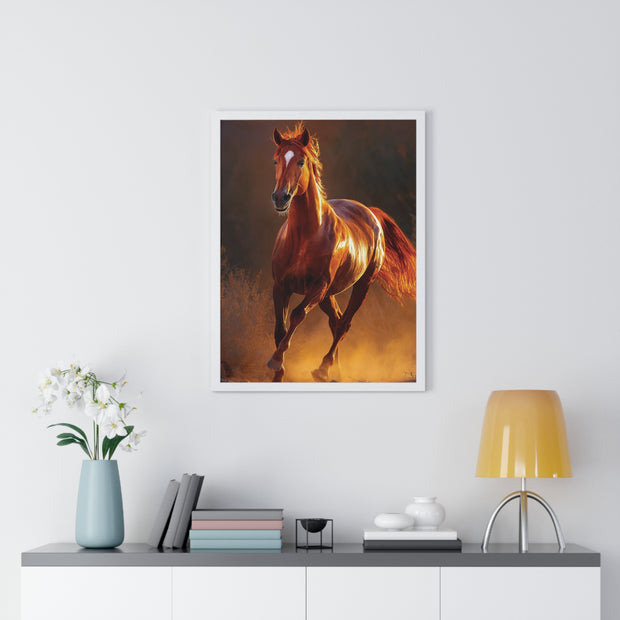 Majestic Horse Framed Poster, Equine Wall Art, Rustic Home Decor, Animal Lover Gift, Equestrian Decor, Farmhouse Wall Art