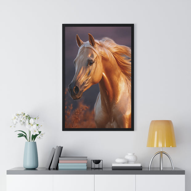 Majestic Horse Framed Poster | Equine Wall Art | Nature Decor | Gift for Horse Lovers | Equestrian Home Decor | Birthday & Housewarming