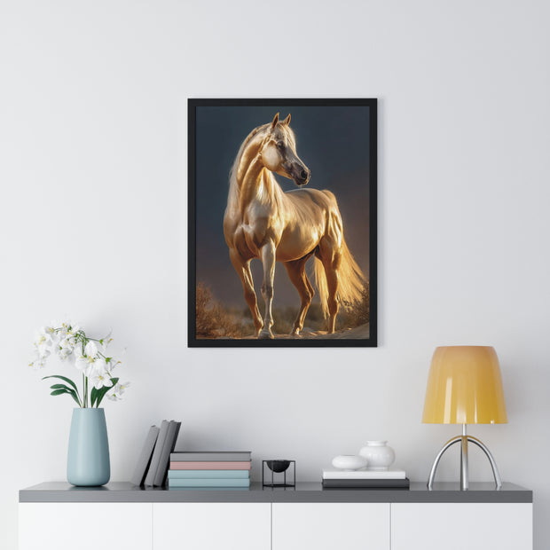 Majestic Horse Framed Poster, Equine Wall Art, Elegant Home Decor, Gift for Horse Lovers, Unique Nature Art, Horse Lover's Gift