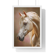 Elegant Horse Portrait Framed Poster, Equine Art Print, Horse Lover Decor, Animal Wall Art, Gift for Equestrian Enthusiasts