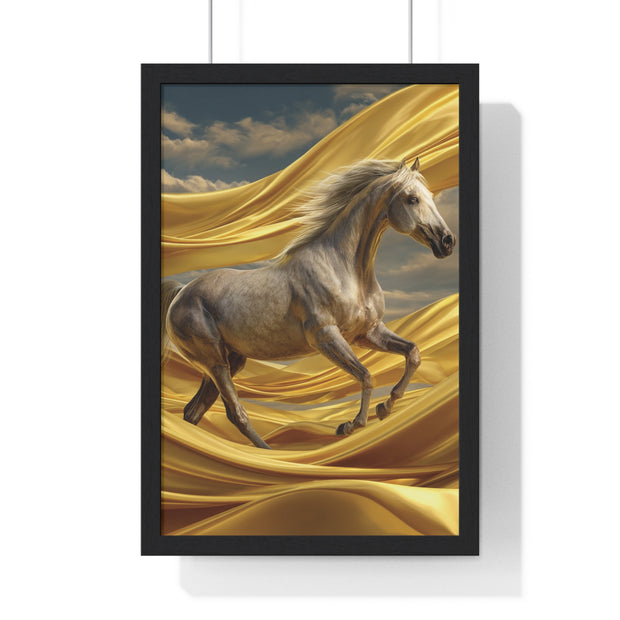 Majestic Horse Framed Poster - Equine Wall Art, Home Decor, Gift for Horse Lovers, Equestrian Art, Nature Inspired Decoration