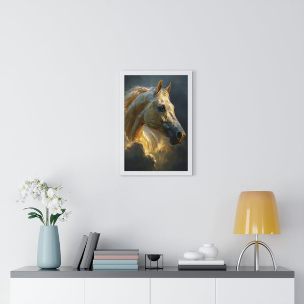 Majestic Horse Vertical Framed Poster, Equine Art, Home Decor, Gift for Horse Lovers, Animal Lovers Wall Art