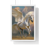 Majestic Pegasus Vertical Framed Poster | Wall Art, Home Decor, Equine Art, Gift for Horse Lovers, Fantasy Art