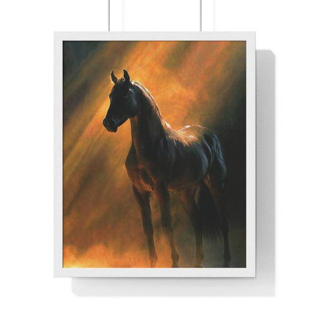 Elegant Horse Wall Art | Framed Poster for Home Decor, Equestrian Gift, Animal Lover Wall Decor, Rustic Decor, Art for Living Room