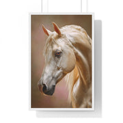 Elegant Horse Portrait Framed Poster, Equine Art Print, Horse Lover Decor, Animal Wall Art, Gift for Equestrian Enthusiasts