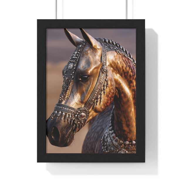 Horse Portrait Wall Art, Elegant Horse Framed Print, Equestrian Home Decor, Animal Lover Gift, Rustic Farmhouse Decor