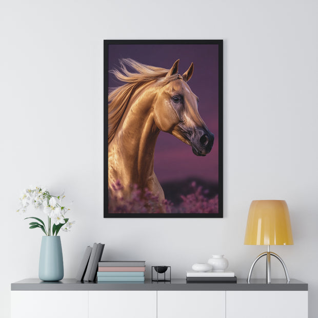 Majestic Horse Framed Poster | Equine Art Print for Home Decor | Ideal Gift for Horse Lovers, Equestrian Decor, Wall Art