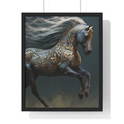 Elegant Horse Art Print, Vertical Framed Poster, Equine Decor, Home Wall Art, Gift for Horse Lovers, Contemporary Art