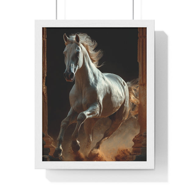 Majestic Horse Framed Poster Art, Equestrian Wall Decor, Farmhouse Style Home Decor, Gift for Horse Lovers, Equine Themed Artwork