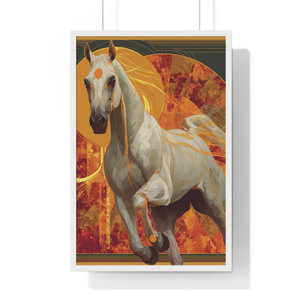 Majestic Horse Art Print, Vertical Framed Poster for Horse Lovers, Equine Wall Decor, Equestrian Gifts, Nature-Inspired Home Art