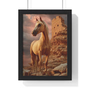 Majestic Horse Wall Art Print, Framed Nature Poster, Home Decor, Equestrian Gift, Western Wall Art